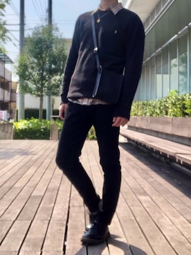 「バーバリー」｜「アイテム（アクセサリー）」を使った、cafeにしさん（メンズ・175cm）の春コーディネート