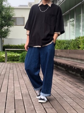 「バーバリー」｜「アイテム（アクセサリー）」を使った、cafeにしさん（メンズ・175cm）の春コーディネート