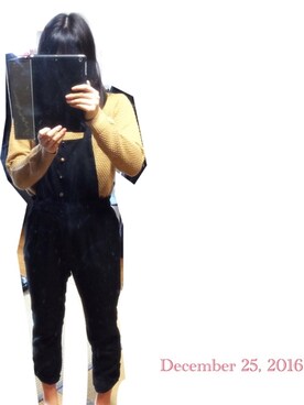 「OLIVE des OLIVE（オリーブデオリーブ）のアイテム（サロペット/オーバーオール）」を使った、ﾕｳｷさん（レディース・163cm）の冬コーディネート
