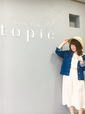 「Green　Parks（グリーンパークス）の・バックレースアップGジャン（デニムジャケット）」を使った、すみかさん（レディース・151cm）の春コーディネート