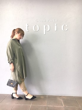 「シャツワンピ」｜「アイテム（チュニック）」を使った、すみかさん（レディース・151cm）の夏コーディネート