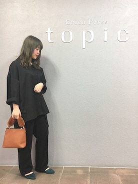 「ビッグシャツ」｜「アイテム（パンプス）」を使った、すみかさん（レディース・151cm）の秋コーディネート