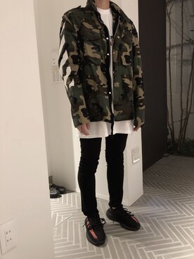 圧倒的帽子似合わないマンさんの（off white | オフホワイト）を使ったコーディネート