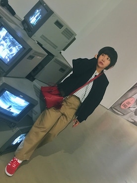 「アイテム（ブルゾン）」を使った、Blabla酱さん（レディース・158cm・30代）の秋コーディネート