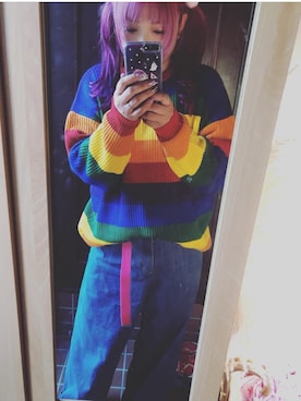「WC（ダブル シー）のアイテム（ニット/セーター）」を使った、MIYOさん（レディース・170cm）の冬コーディネート