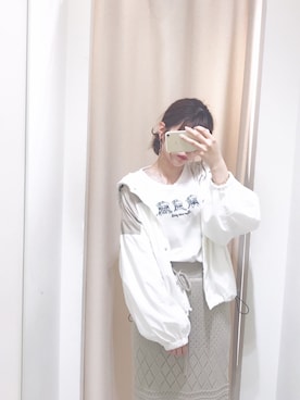 「OLIVE des OLIVE（オリーブデオリーブ）のアイテム（マウンテンパーカー）」を使った、ななみんさん（レディース・158cm）の春コーディネート