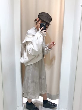 「消えそうな色コーデ」｜「アイテム（ブルゾン）」を使った、ななみんさん（レディース・158cm）の冬コーディネート