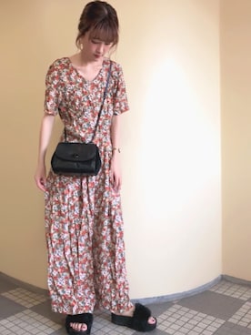 「アイテム（つなぎ/オールインワン、その他）」を使った、くぼちえさん（レディース・161cm）の夏コーディネート