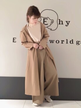 「秋のブラウンスタイル」｜「アイテム（ジャケット/アウター）」を使った、くぼちえさん（レディース・161cm）の秋コーディネート