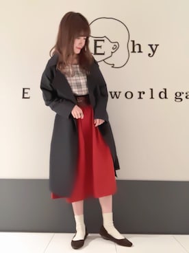 「ファー」｜「アイテム（トレンチコート）」を使った、くぼちえさん（レディース・161cm）の秋コーディネート