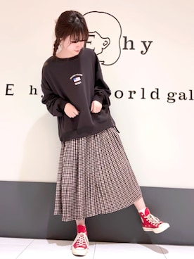 「NASA（ナサ）のアイテム」を使った、くぼちえさん（レディース・161cm）の冬コーディネート