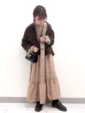 「平成最後のWEARISTAセンバツ」｜「アイテム（その他アウター）」を使った、くぼちえさん（レディース・161cm）の春コーディネート
