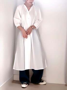 「チャックテイラー」｜「アイテム（ワンピース/ドレス）」を使った、くぼちえさん（レディース・161cm）の春コーディネート