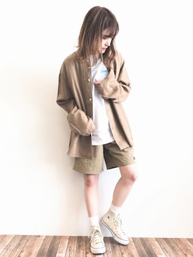 「SEVENDAYS=SUNDAY（セブンデイズサンデイ）のアイテム（シャツ/ブラウス）」を使った、くぼちえさん（レディース・162cm）の春コーディネート