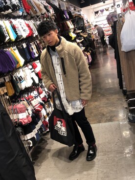「BEN DAVIS（ベンデイビス）のアイテム（トートバッグ）」を使った、りょうさん（メンズ・168cm）の冬コーディネート