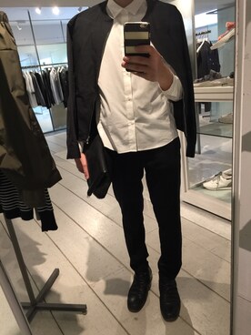 「FACTOTUM（ファクトタム）のアイテム（ノーカラージャケット）」を使った、nobuさん（メンズ・174cm）の春コーディネート