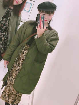 「GU（ジーユー）のアイテム（Outerwear、グリーン系）」を使った、Y.Aoiさん（レディース・150cm）の春コーディネート