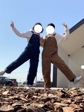 「スタンスミス」｜「アイテム（オールインワン・サロペット）」を使った、mojiさん（レディース・163cm）の春コーディネート