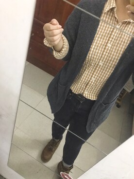 「ZARA KIDSのアイテム（ノーカラージャケット）」を使った、FALA.さん（レディース・153cm）の冬コーディネート