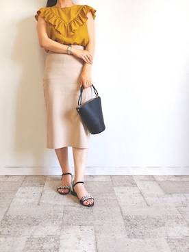 「M.deux（エムドゥ）のアイテム（トップス）」を使った、M.deux STAFF１さん（レディース・148cm）の夏コーディネート