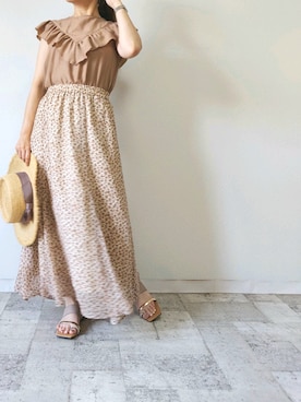 「M.deux（エムドゥ）のアイテム」を使った、M.deux STAFF１さん（レディース・148cm）の夏コーディネート