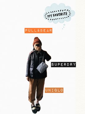 「PULL&BEAR（プルアンドベア）のアイテム（帽子）」を使った、vivichouさん（レディース・158cm）の冬コーディネート
