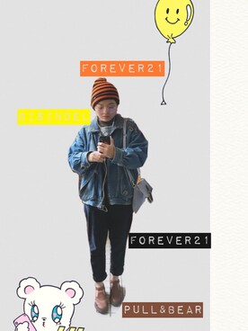 「PULL&BEAR（プルアンドベア）のアイテム（帽子）」を使った、vivichouさん（レディース・158cm）の冬コーディネート