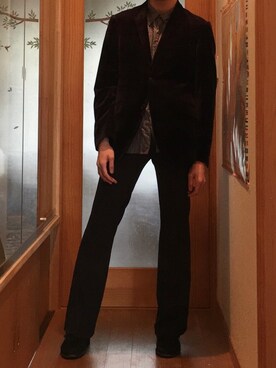 「MK MICHEL KLEIN（エムケーミッシェルクラン）のアイテム」を使った、耳小骨さん（メンズ・180cm）の冬コーディネート
