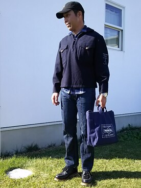 「A.P.C.（アーペーセー）のアイテム（その他アウター）」を使った、カツイッちゃんさん（メンズ・173cm）の秋コーディネート