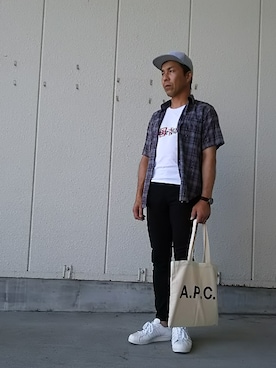 「UNITED ARROWS BLUE LABEL（ユナイテッドアローズブルーレーベル）のアイテム」を使った、カツイッちゃんさん（メンズ・173cm）の夏コーディネート