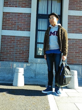 「A.P.C.（アーペーセー）のアイテム（ブルゾン）」を使った、カツイッちゃんさん（メンズ・173cm）の冬コーディネート