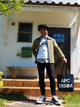 「A.P.C.（アーペーセー）のアイテム（ブルゾン）」を使った、カツイッちゃんさん（メンズ・173cm）の春コーディネート