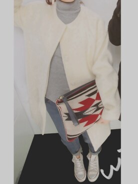 「CLEF DE SOL（CLEF DE SOL）のアイテム（バッグ）」を使った、み ぃ ち ゃ ん。さん（レディース・156cm）の冬コーディネート