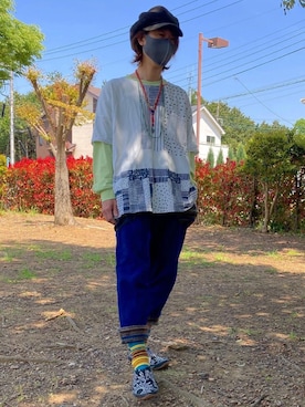 「チャイハネ（チャイハネ）のアイテム（スリッポン）」を使った、tanda1015🐼不定期投稿さん（メンズ・167cm）の春コーディネート