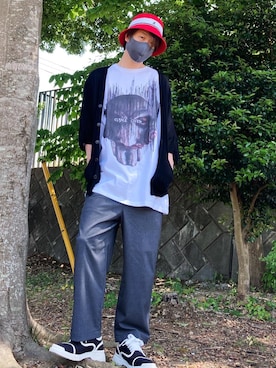 「PPFM（ピーピーエフエム）のアイテム（トップス）」を使った、tanda1015🐼不定期投稿さん（メンズ・167cm）の春コーディネート