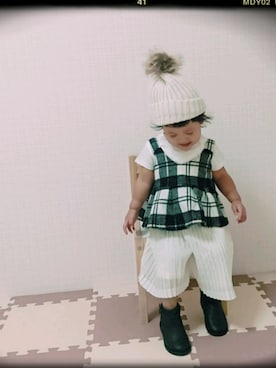 「babygap」｜「アイテム（ブーツ）」を使った、Riiiiiiia♡さん（キッズ・100cm）の秋コーディネート