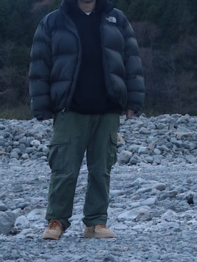 「ストリート系」｜「アイテム（ダウンジャケット/コート）」を使った、けんけんさん（メンズ・175cm）の冬コーディネート