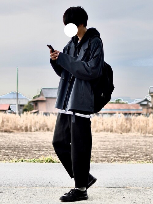 黒色 ユニクロのパーカーを使ったコーディネート Wear