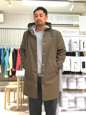 「STUTTERHEIM（ストゥッテルハイム）のアイテム（その他アウター）」を使った、MIYAさん（メンズ・178cm）の春コーディネート