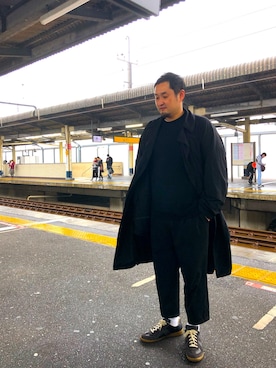 「EN ROUTE（アンルート）のアイテム（スラックス）」を使った、MIYAさん（メンズ・178cm）の秋コーディネート