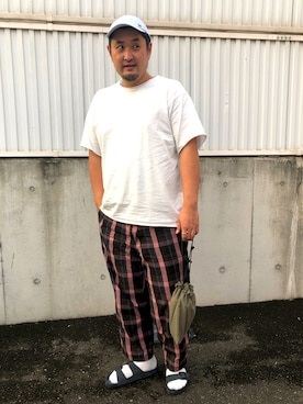 「Acne Studios（アクネストゥディオズ）のアイテム（キャップ）」を使った、MIYAさん（メンズ・178cm）の夏コーディネート