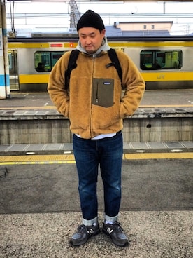 「アイテム（ブルゾン）」を使った、MIYAさん（メンズ・178cm・30代）の冬コーディネート