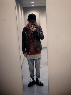 「asos（エイソス）のアイテム（キャップ）」を使った、Yuhさん（メンズ・168cm）の春コーディネート