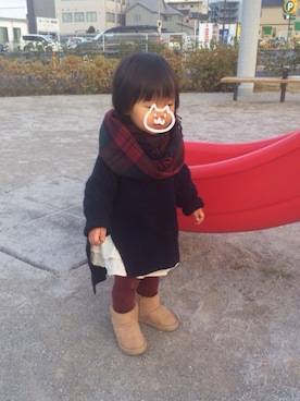 「CIAOPANIC TYPY（チャオパニックティピー）のアイテム（チュニック）」を使った、miharuuuさん（キッズ・80cm）の冬コーディネート