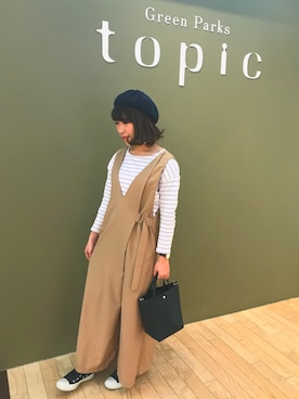 「爽やかコーデ」｜「アイテム（オールインワン・サロペット）」を使った、yomaさん（レディース・158cm）の冬コーディネート