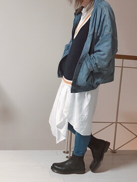 「antiqua」｜「アイテム（シャツワンピース）」を使った、xxx.chi.xxxさん（レディース・159cm）の春コーディネート