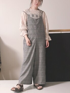 「Discoat」｜「アイテム（オールインワン・サロペット）」を使った、xxx.chi.xxxさん（レディース・159cm）の春コーディネート