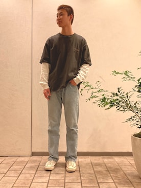 「PENDLETON（ペンドルトン）のアイテム（トップス）」を使った、SHIMADAさん（メンズ・178cm）の春コーディネート