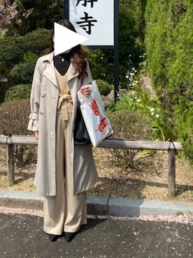 「RETRO GIRL（レトロガール）のアイテム（トレンチコート）」を使った、ここなっつさん（レディース・163cm）の秋コーディネート