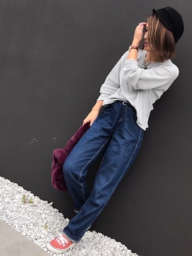 「TOMMY（トミー）のアイテム（キャスケット）」を使った、maik☺︎☆さん（レディース・160cm）の秋コーディネート